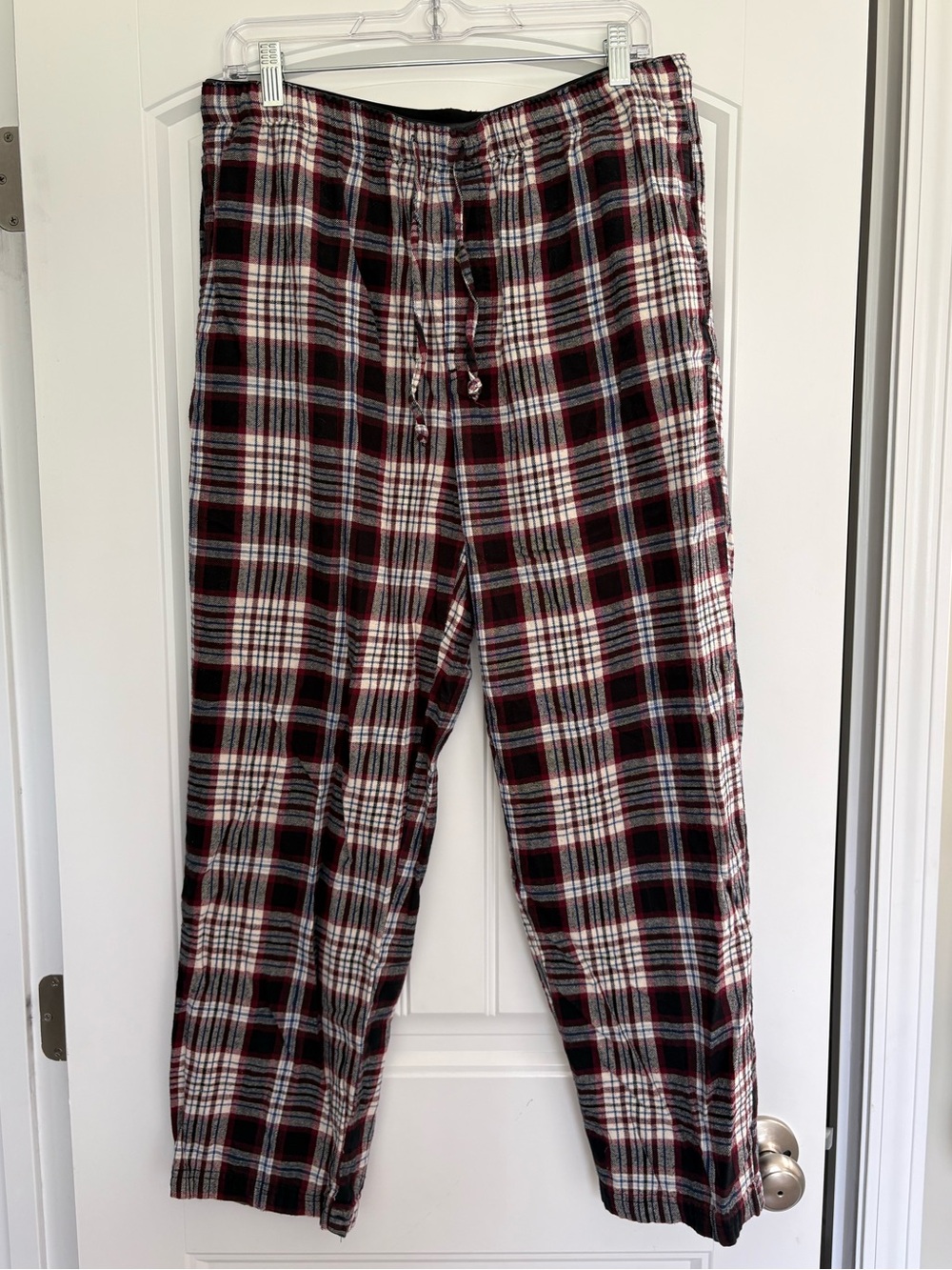 Eddie Bauer Black, Red & White Plaid Flannel Pants